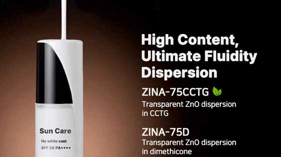 사용은 더 간편하게, 효과는 더 안전하게. New! 고함량ZnO & TiO2 분산액